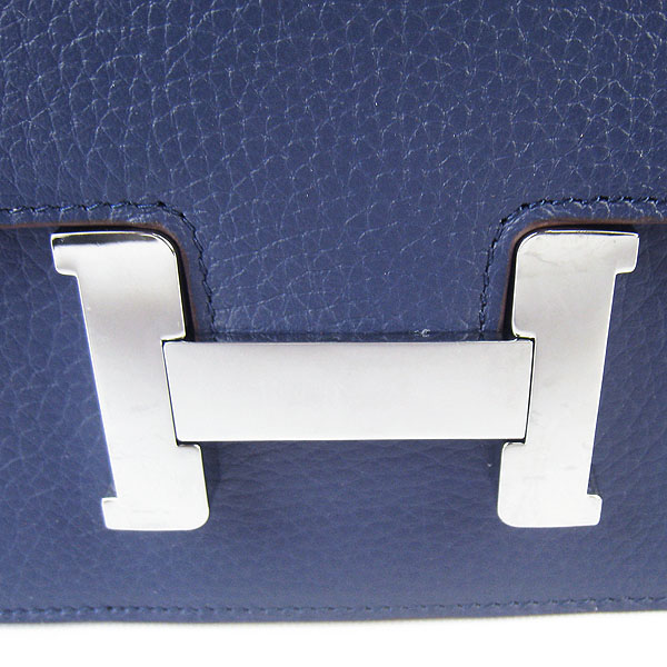 7A Hermes Oxhide Leather Message Bag Dark Blue H017